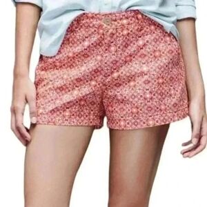Gap Printed Chino Shorts Women 8 Red White